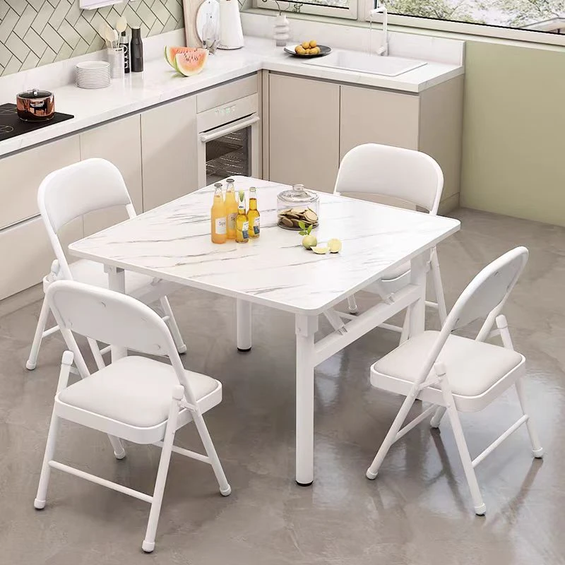 出租屋简约吃饭桌餐桌轻奢正方形家用四方桌多功能可折叠饭桌子