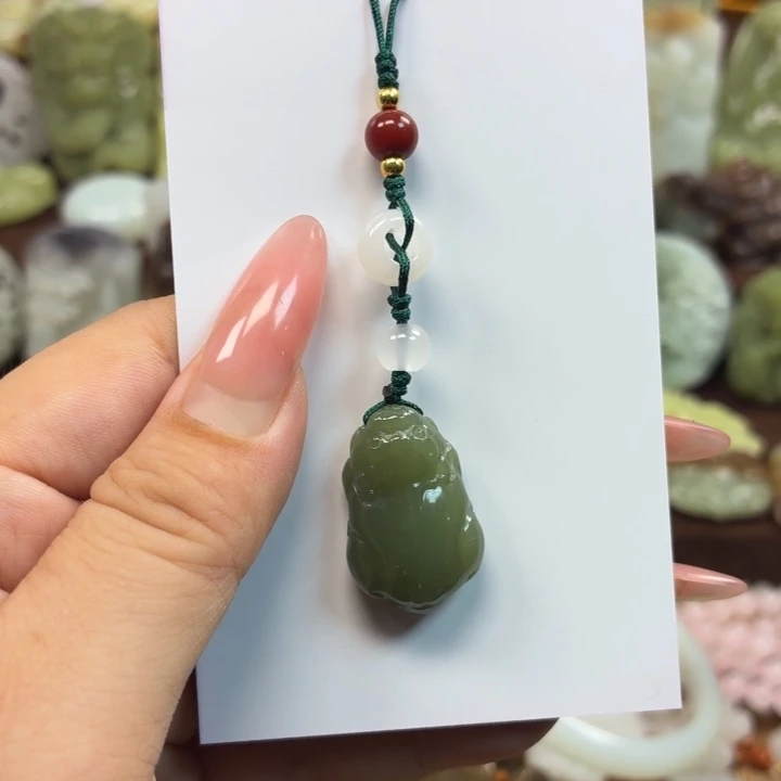 和田玉18K金镶嵌颈饰