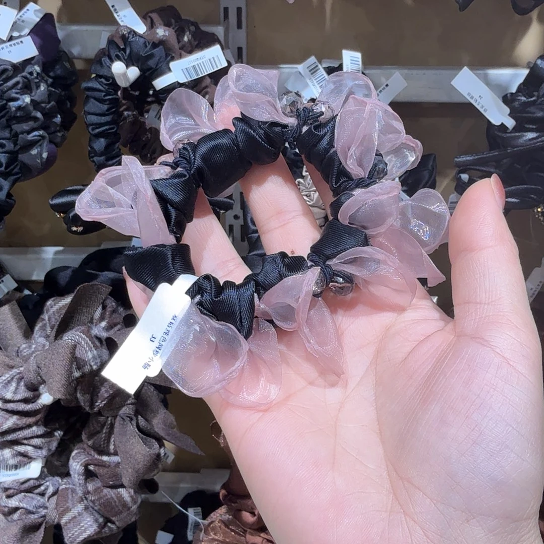 布艺非金属粉色发圈