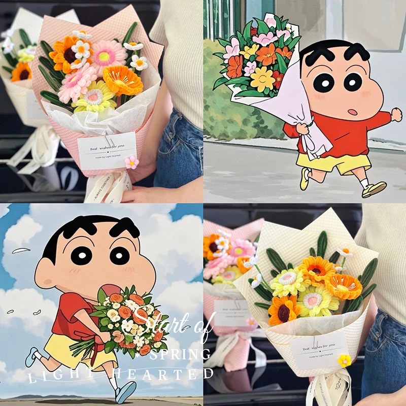 小新送给美伢的花同款创意成品花束扭扭棒向日葵送母亲生日礼物