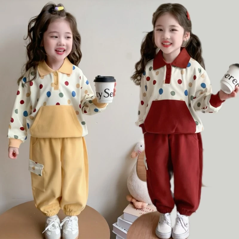 【元气女孩】女童洋气套装2025秋装新款韩版休闲运动卫衣卫裤两件套