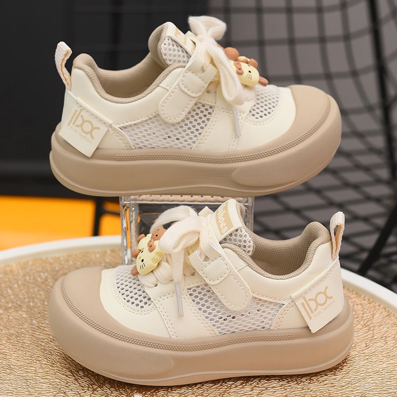 蜡比小星童鞋潮童单网透气板鞋2025夏季新款儿童童鞋小白鞋单鞋潮