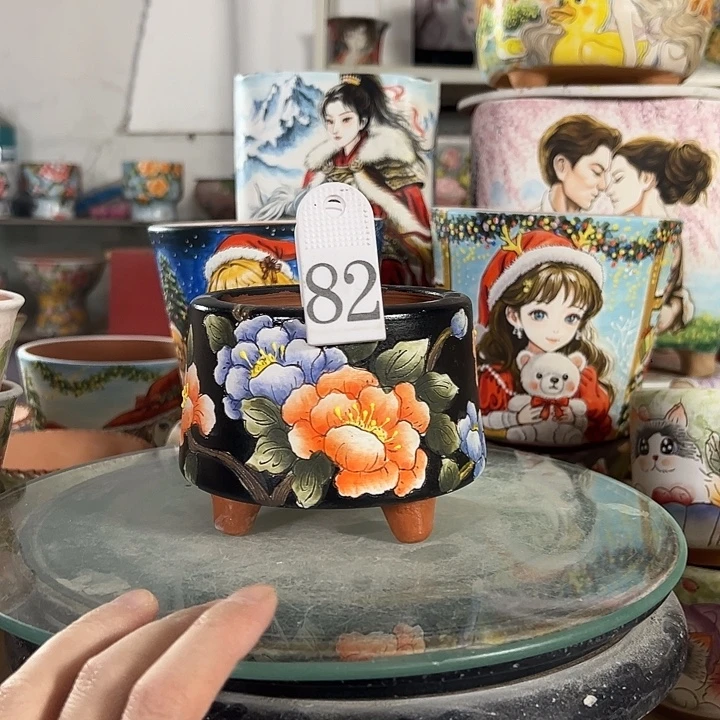 满38包邮 景德镇幸运花盆