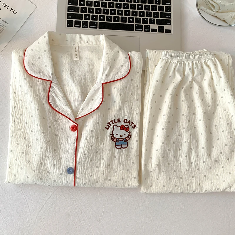 【新款云朵棉纱】春季睡衣女长袖长裤可爱卡通学生春秋款家居服套装