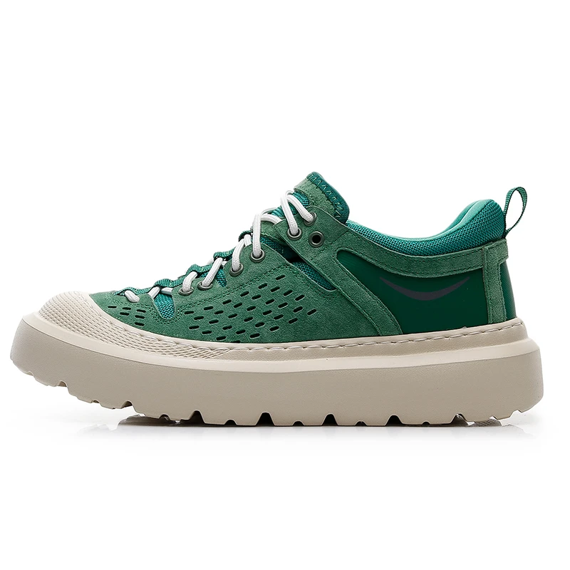 2025冬季新款小众绿色高级感男士运动休闲板鞋男真皮增高厚底轻便