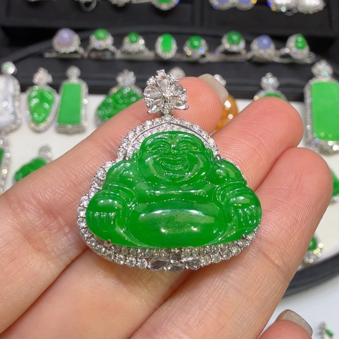 翡翠18K金镶嵌颈饰收到货48小时鉴赏期