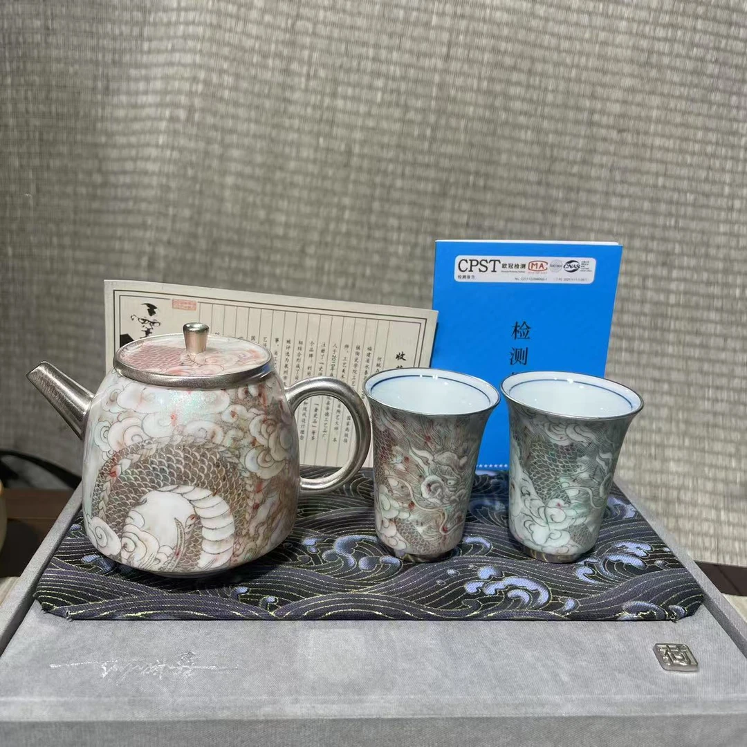 【中国邮政专属链接】何赋森刹那敦煌鎏银一壶俩杯套组  5790