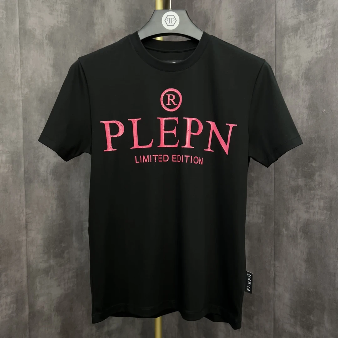 PLIPHPP PLEPN品牌英文高级经典R标修身休闲百搭弹力短袖时尚T恤