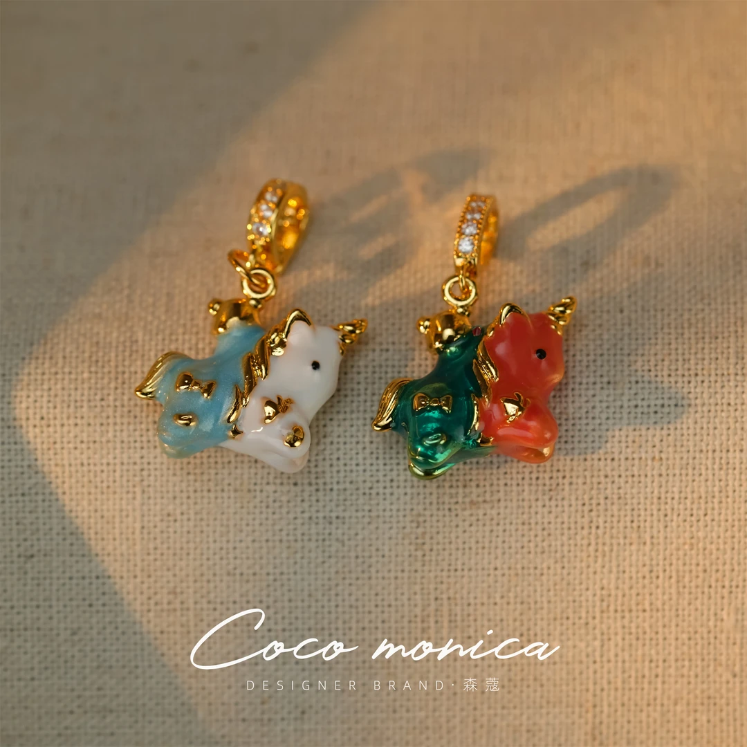 【小霞珠宝】蓝色时尚复古国风设计师吊坠WA809