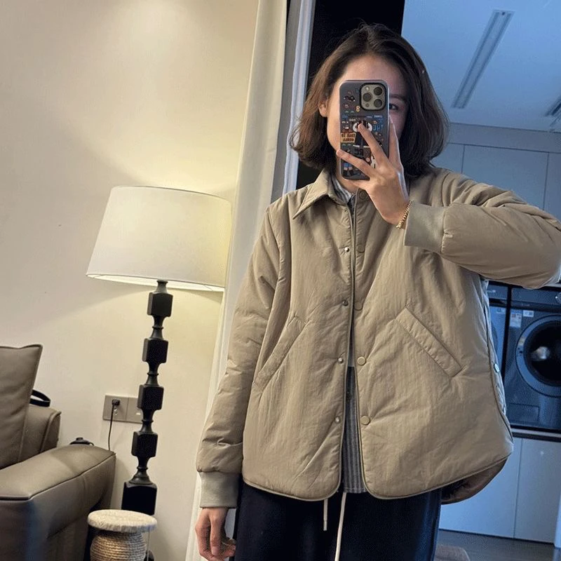 2025 棉衣短外套女秋冬季新款宽松显瘦百搭轻薄棉服 666#