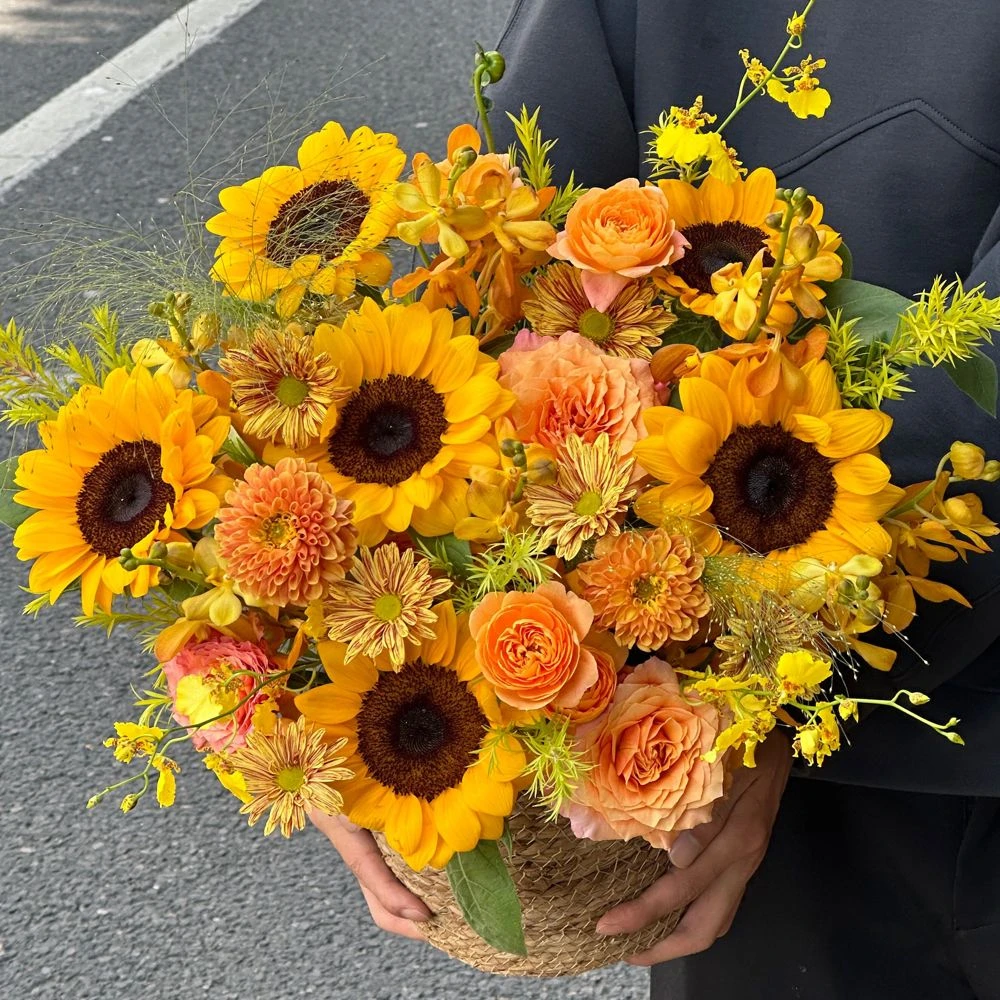 【阳光花园】向日葵混搭鲜花抱抱桶毕业季送老婆女友送闺蜜送男友送同学老师送领导长辈送花上门