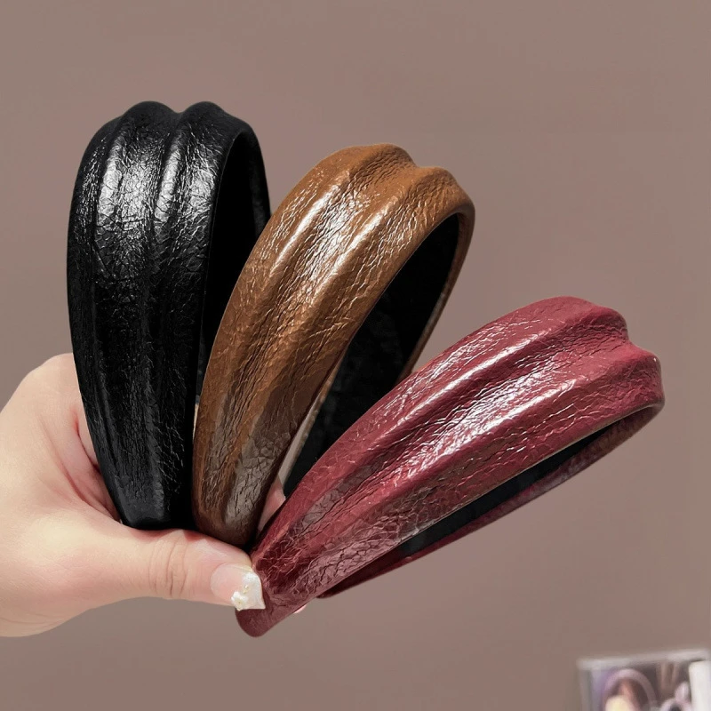 高级感皮质宽边发箍女高颅顶洗脸压发头箍气质头饰秋2025年新款韩