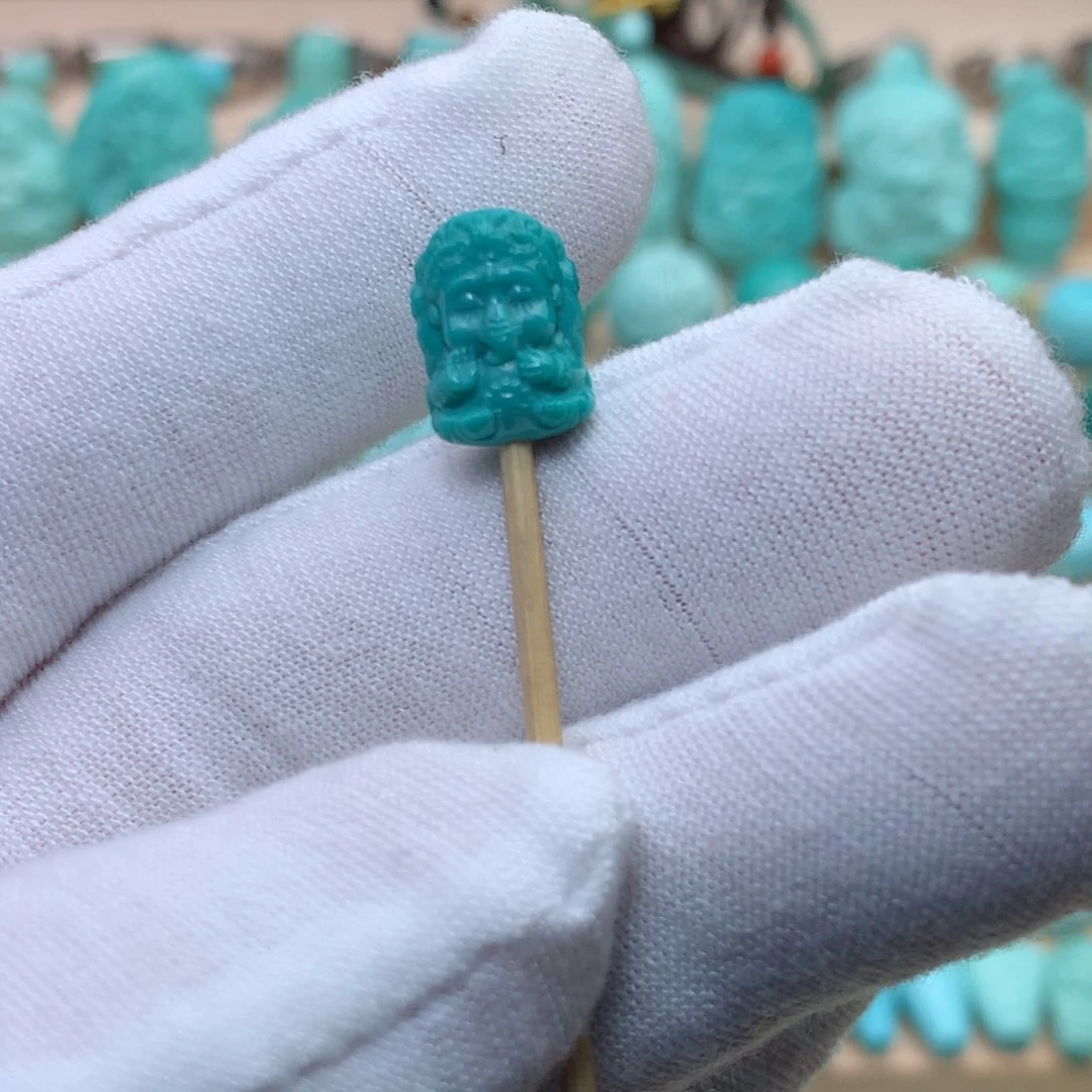 绿松石珠宝奇石未镶嵌绿松石象宝宝