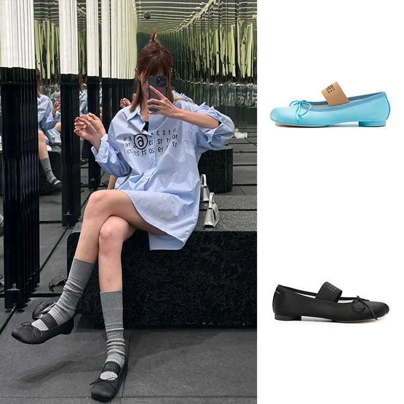 全新未使用 Maison Margiela/梅森马吉拉 MM6 字幕LOGO芭蕾舞鞋