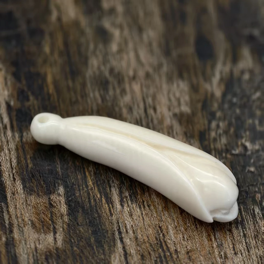 T071【玉兰花】精品猛犸象牙30.4*7.8左右文玩吊坠精工简约挂件