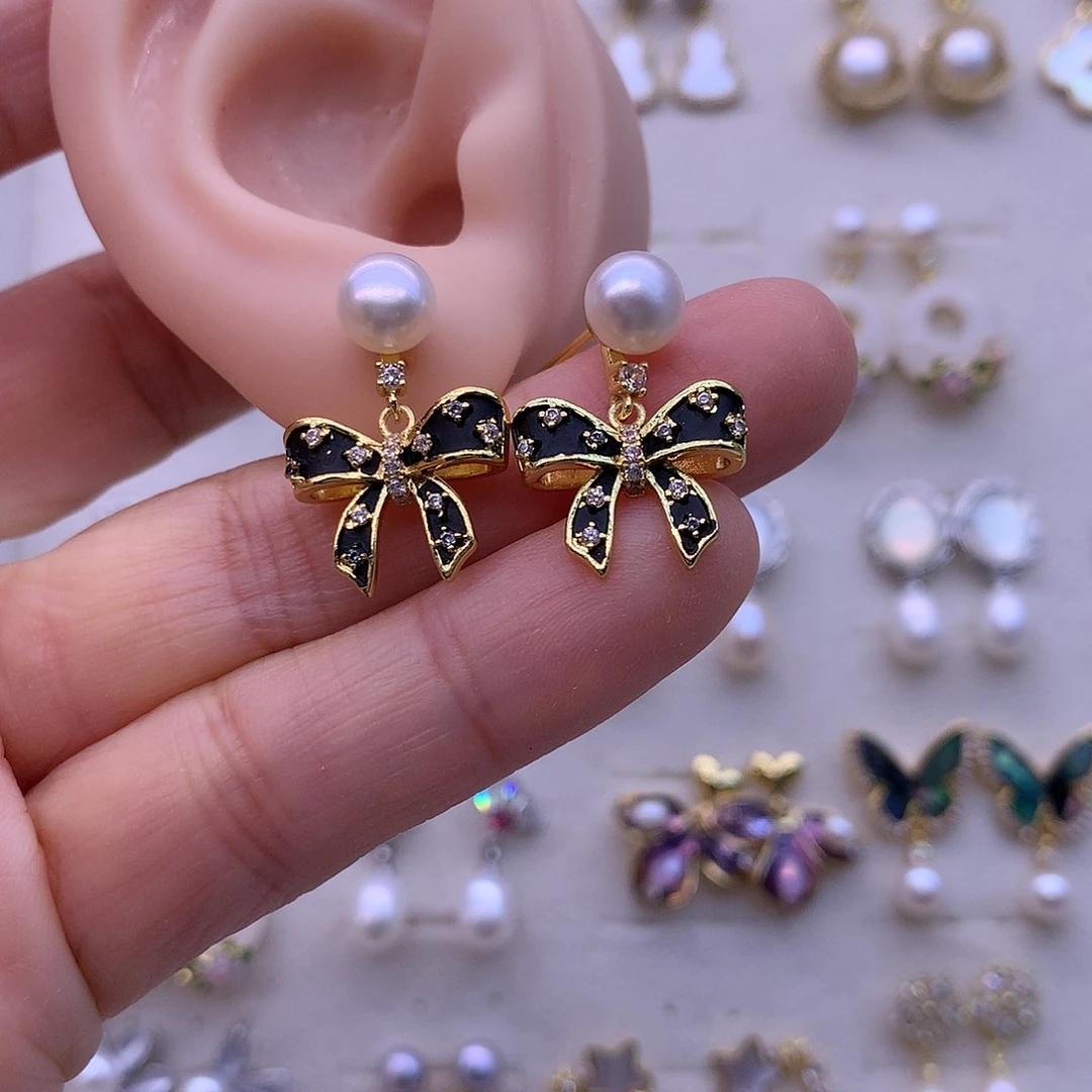 淡水珍珠耳饰合金