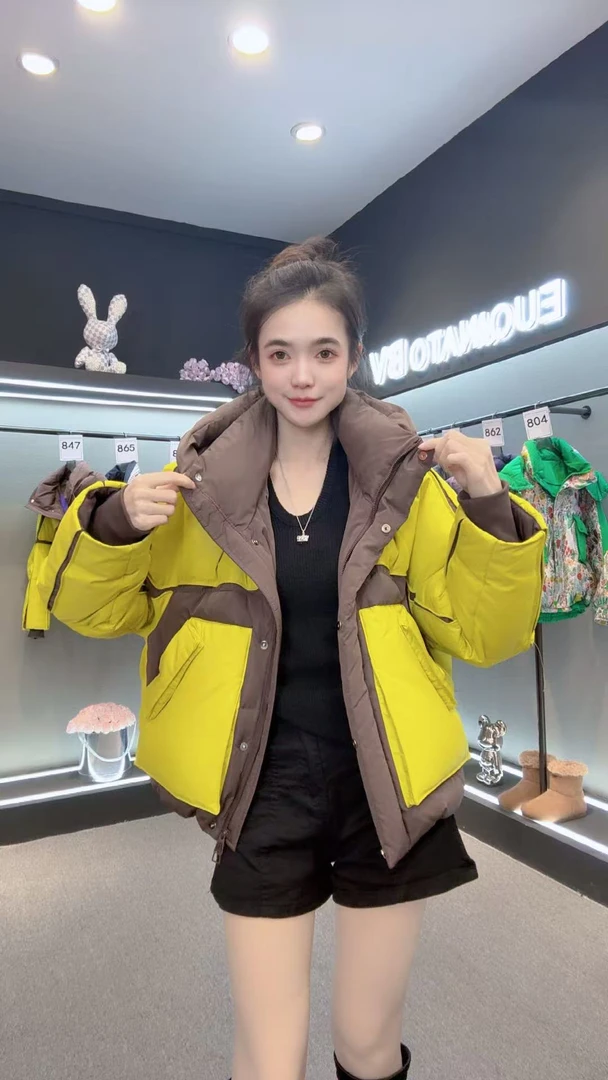 847新款冬季保暖羽绒服白鸭绒蓬松潮牌洋气