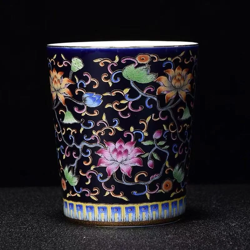 珐琅彩大直杯 霁蓝A182