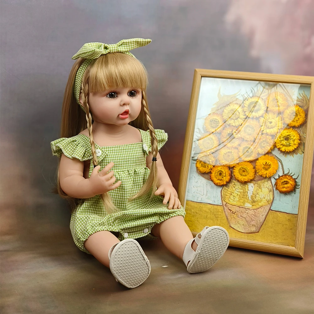 55重生娃娃正版儿童仿真婴儿玩偶金发吃手指换装娃娃玩具批发代发