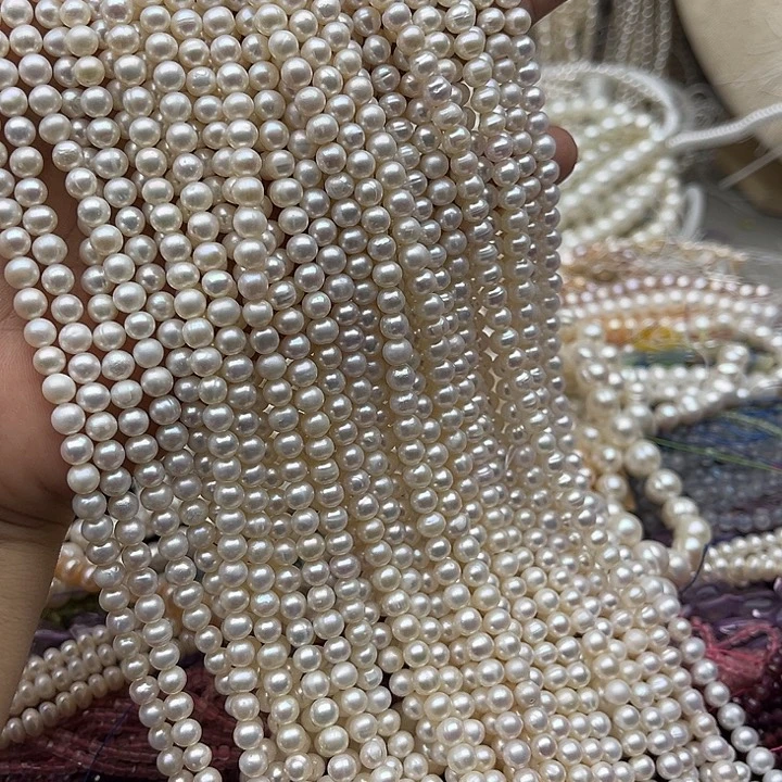 玛瑙/玉髓未镶嵌珠宝半成品一条5mm左右珍珠