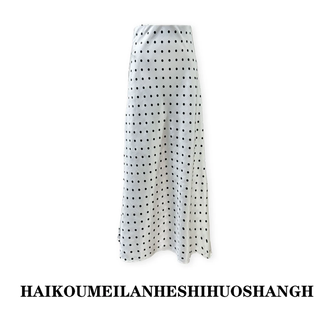 【ZZ严选】25107春秋季醋酸高级感半身裙女波点气质鱼尾长裙