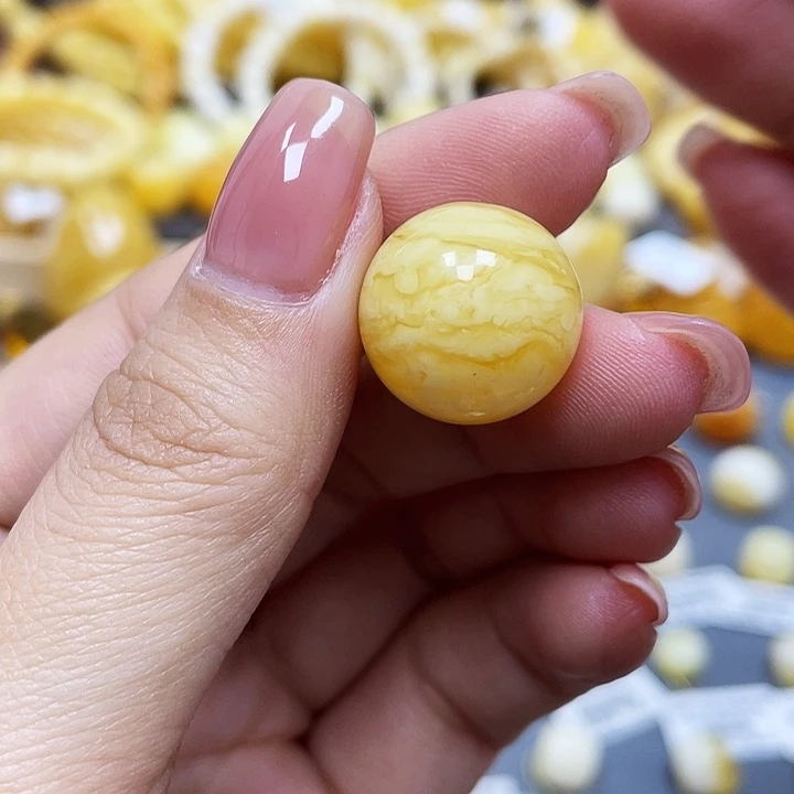 琥珀珠宝奇石未镶嵌单珠尺寸17mm瑕疵.福利款