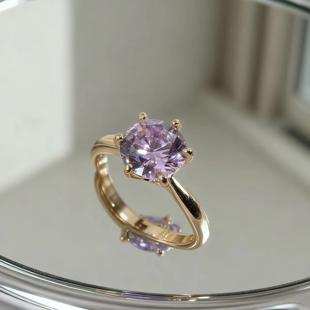 精品六爪粉戒指————————D