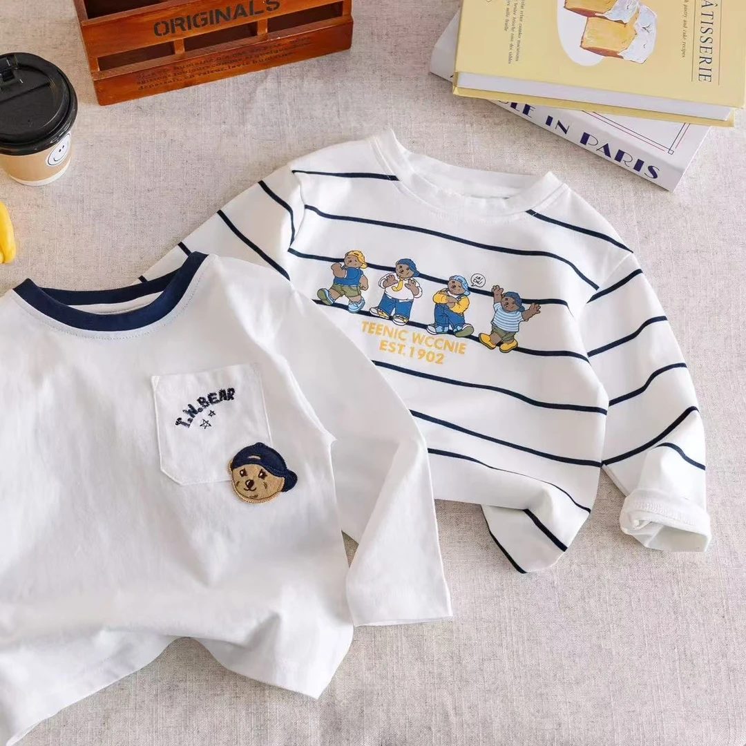 儿童男童秋装服装卡通长袖t恤中小童宝宝春秋季时髦休闲上衣韩版