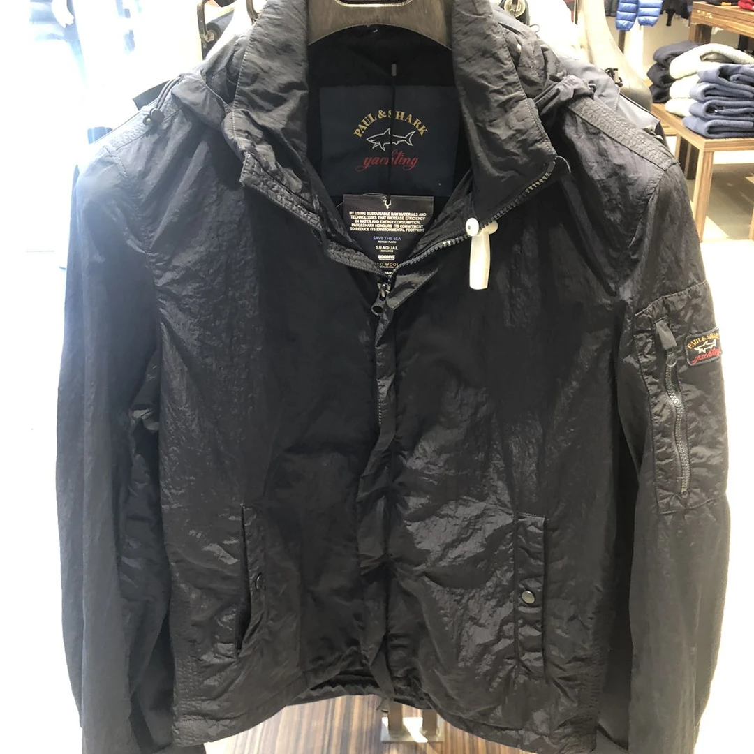 意鲨 不退换 男士藏青色单层连帽春款外套