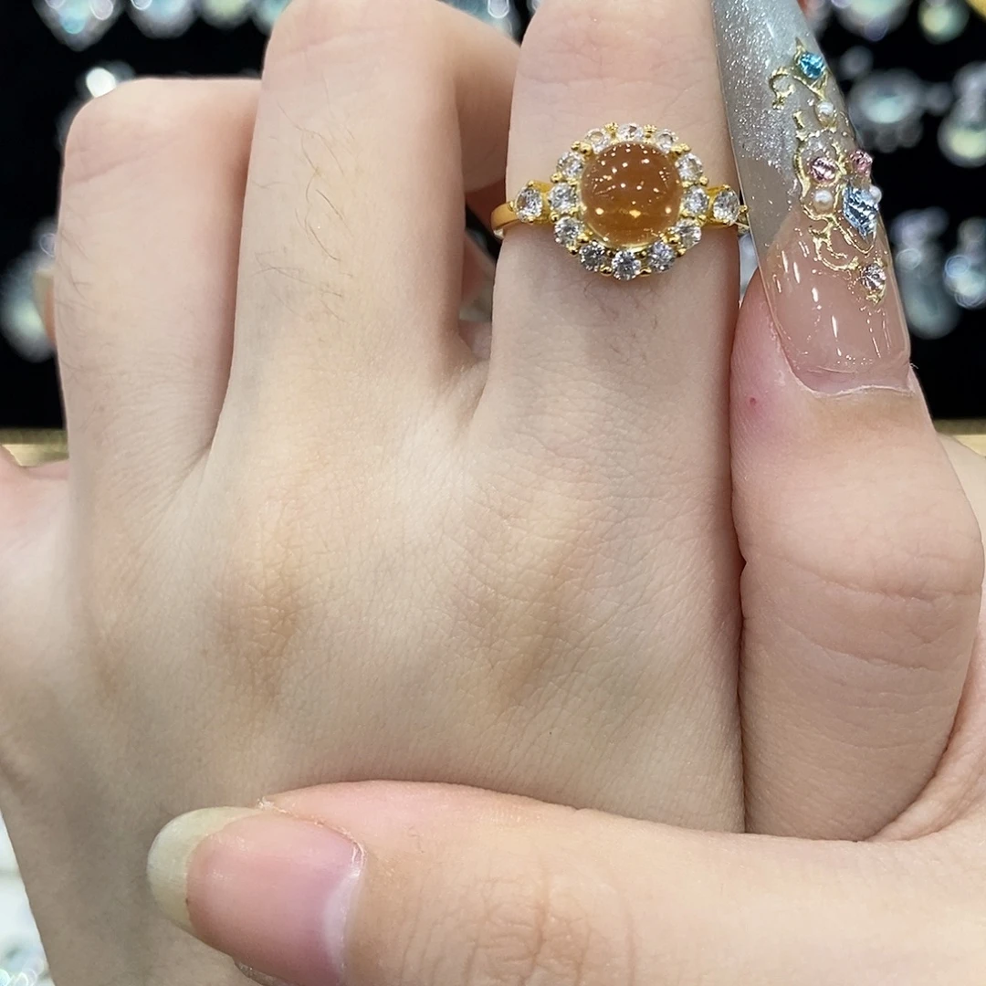 银S925镶嵌戒指黄晶