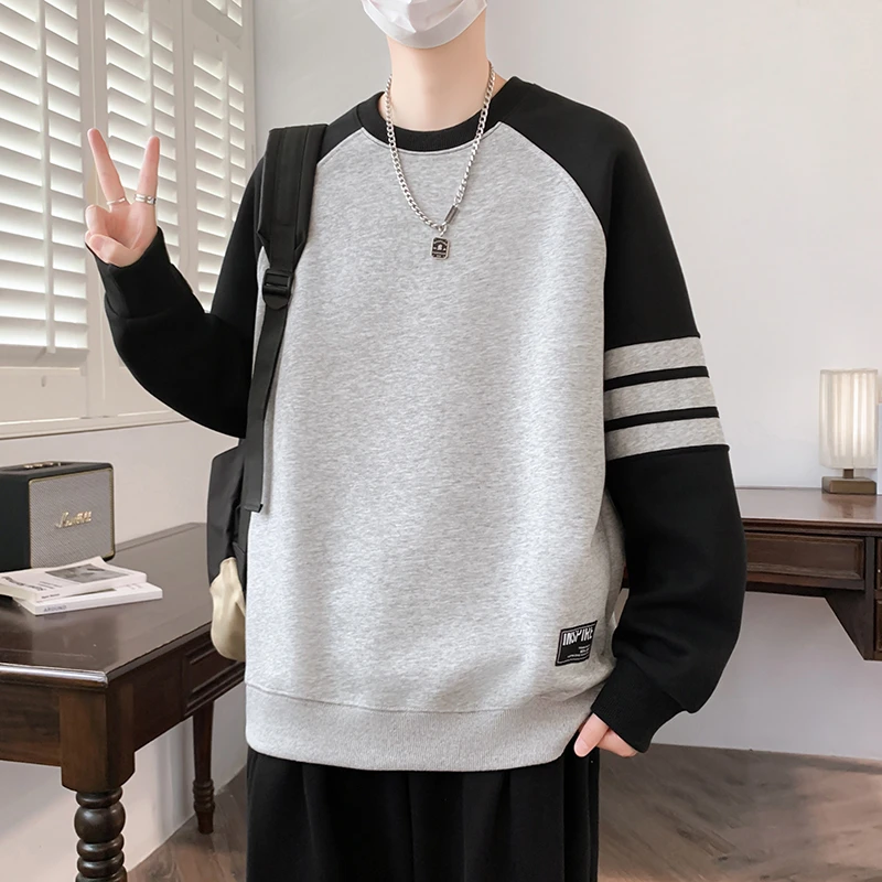 2025秋季新品韩版宽松青少年卫衣男时尚休闲舒适百搭长袖打底衫潮