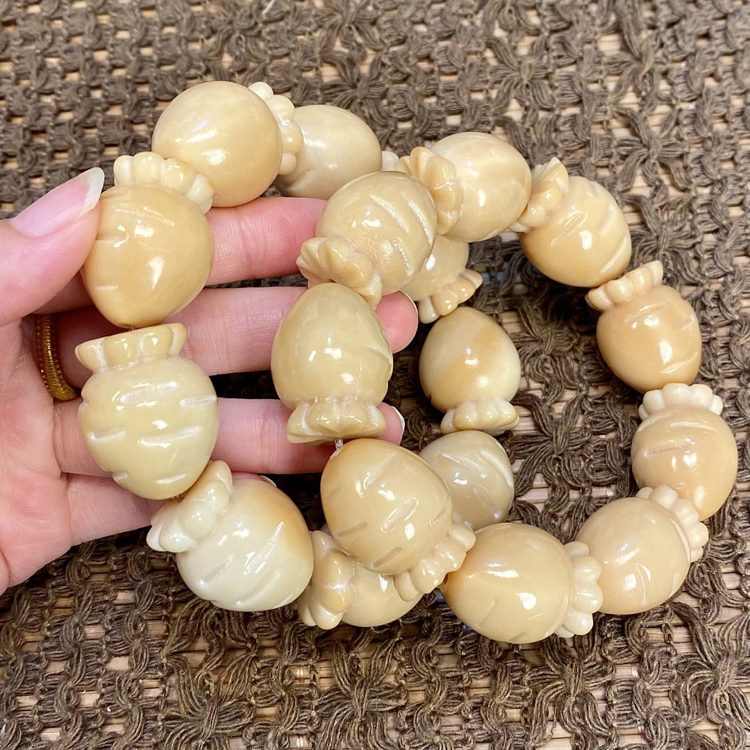 象牙果原果雕刻风化色胡萝卜手串美食微瑕diy文玩