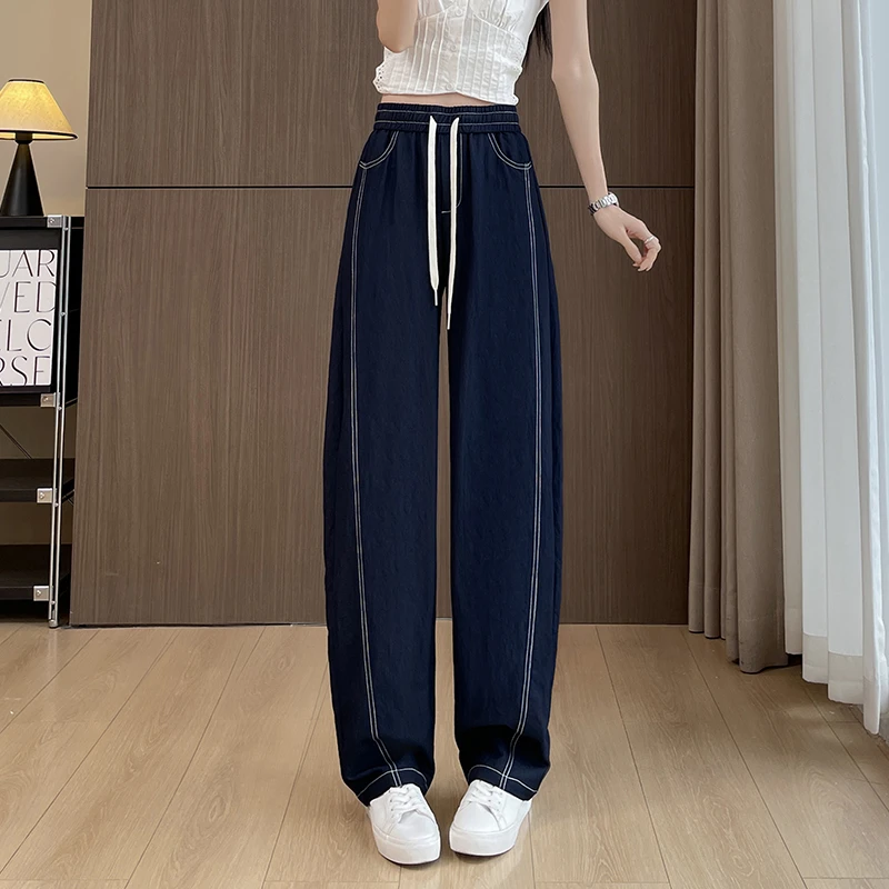 牛仔出行阔腿裤时髦洋气大码女装女装网红时尚炸街新款女装