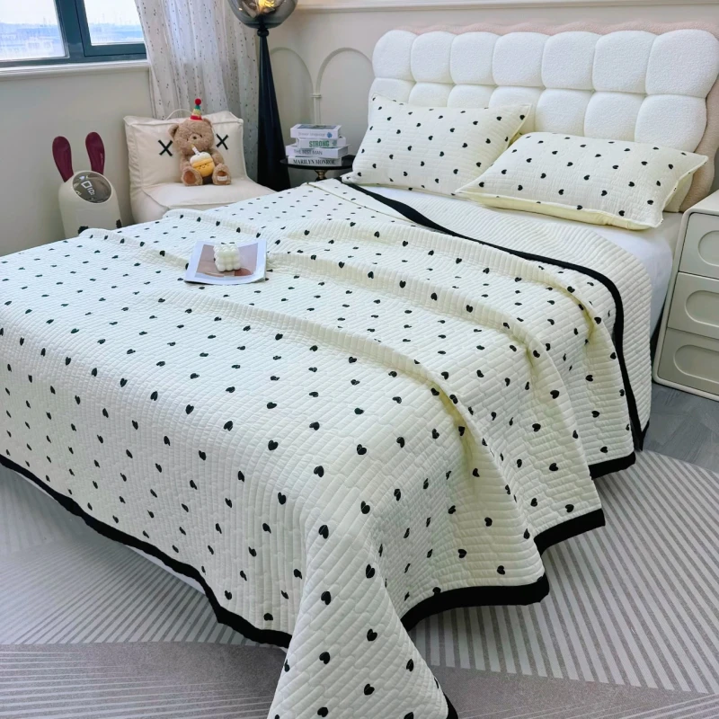 法式赫本风床盖四季加厚家用宿舍榻榻米花边炕盖可机洗防滑不跑被