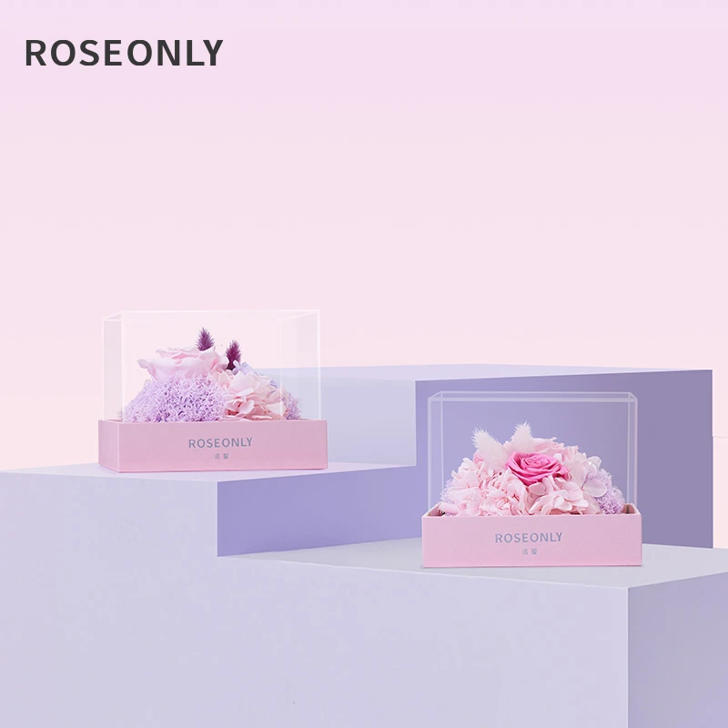 ROSEONLY诺誓 THE PINK钟情永生花玫瑰送女友闺蜜礼物