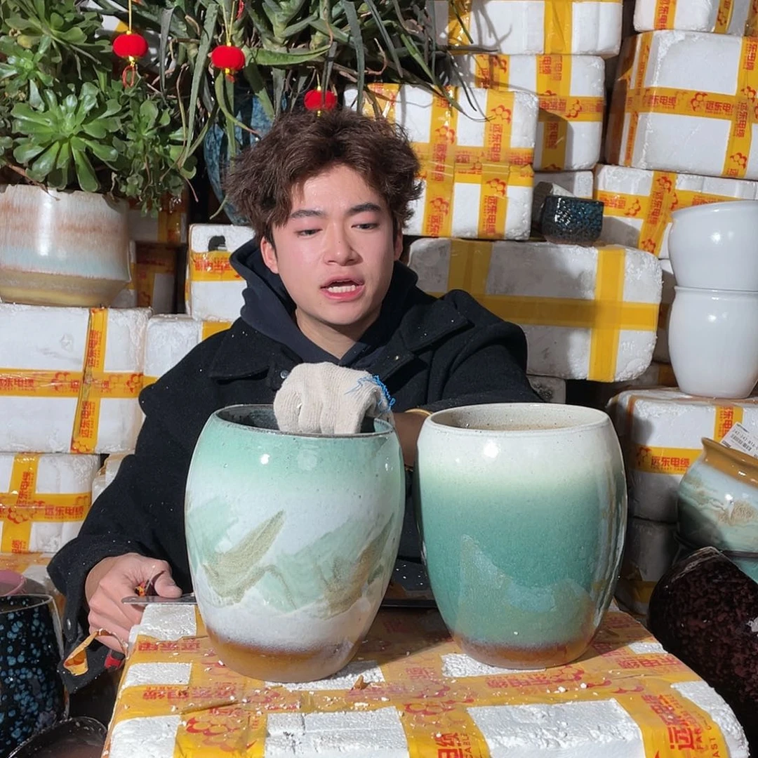 无铅玻璃宜兴紫砂花盆