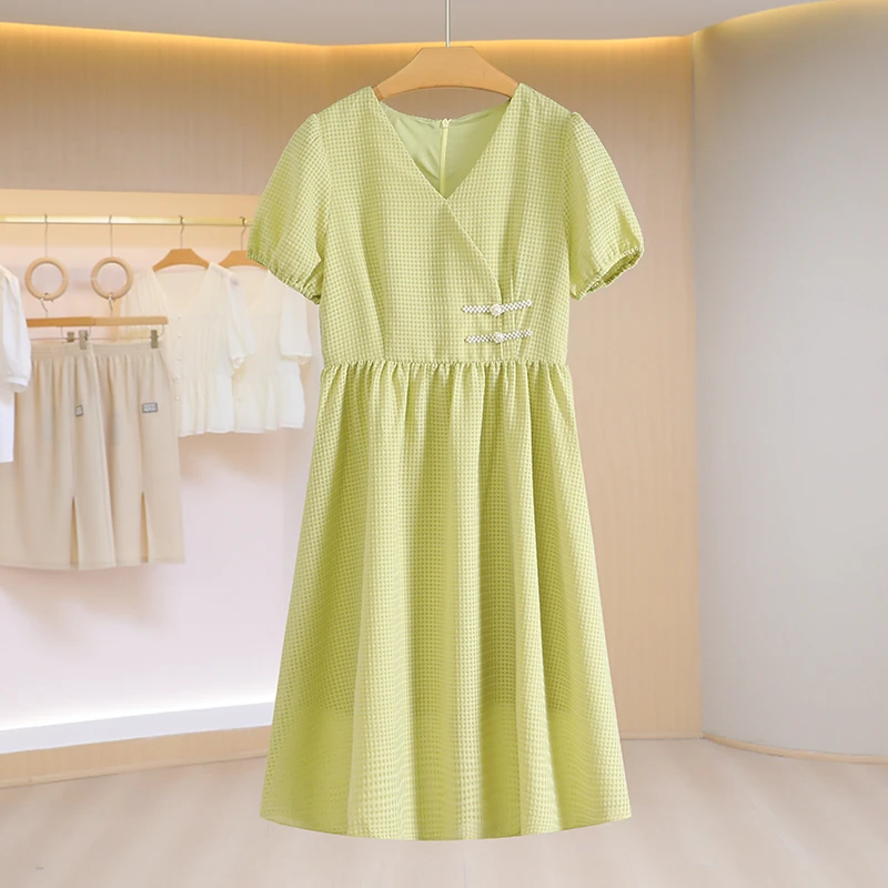F333-伍莎服饰云仓百搭时尚新款夏季连衣裙#SZY46L081