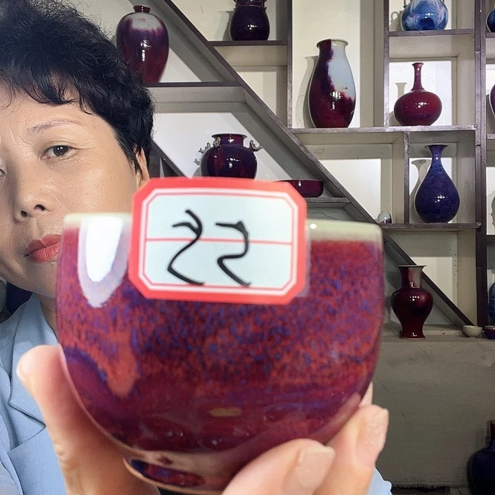 瓷片钧瓷手工艺品杯子