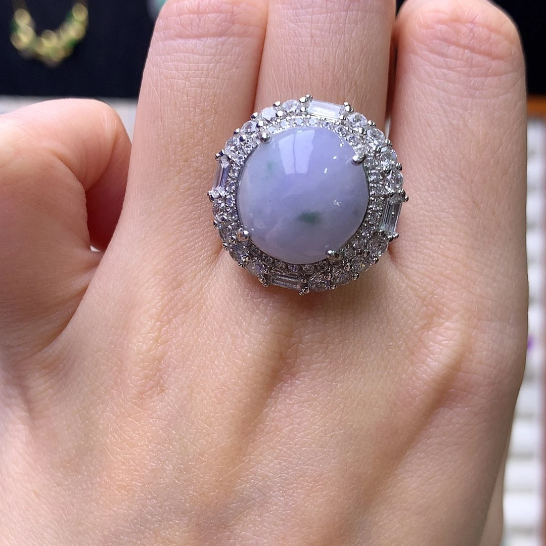 翡翠银S925镶嵌戒指140