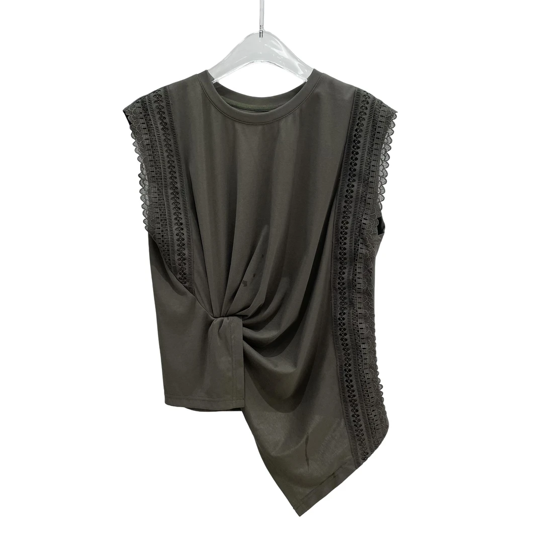 【SFF严选】Flairsta  25夏款无袖不规则背心T恤时尚洋气百搭0851