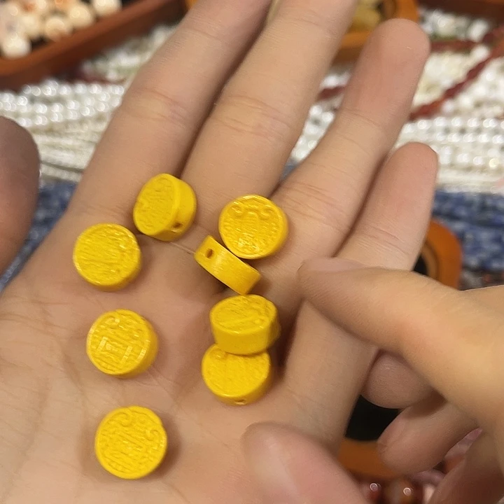 合金玛瑙/玉髓珠宝半成品8个五路财神圆饼