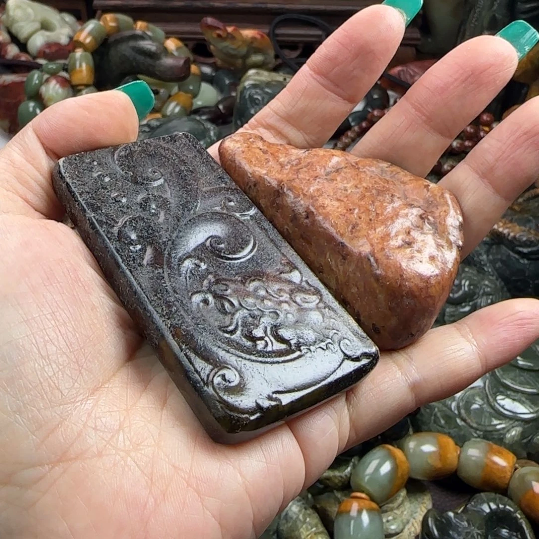 岫岩河磨玉（透闪石质玉）手把未镶嵌