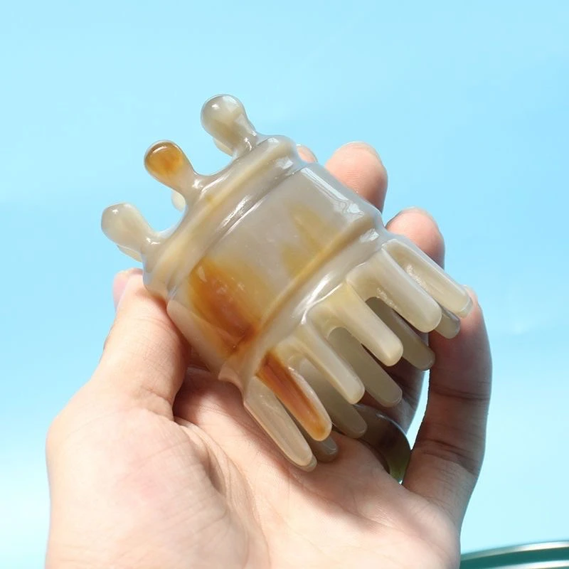 天然牛角头疗梳子经络疏通穴位头部按摩梳电宽齿洗头梳大号梳子
