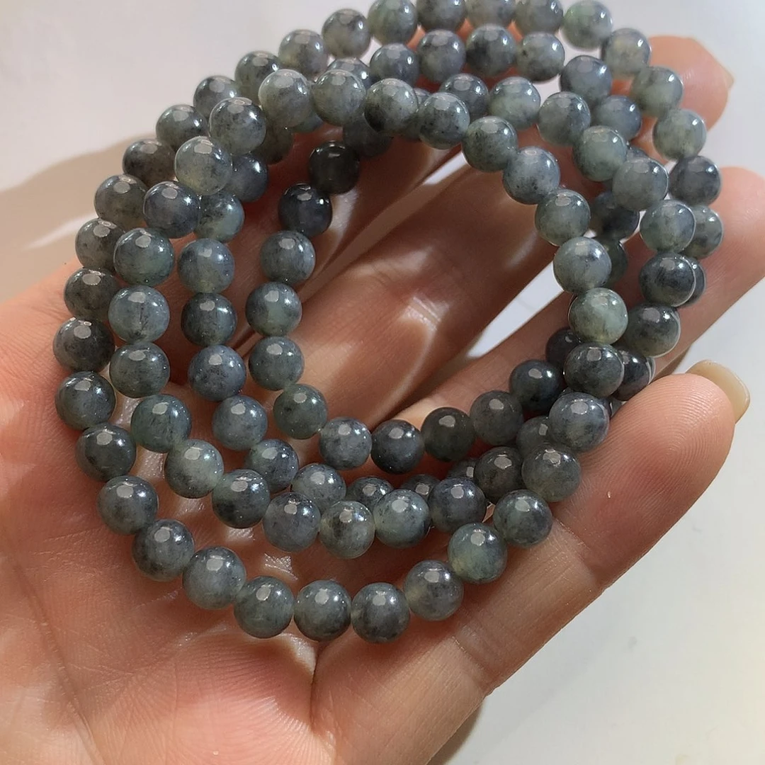 翡翠未镶嵌手串乌鸡108