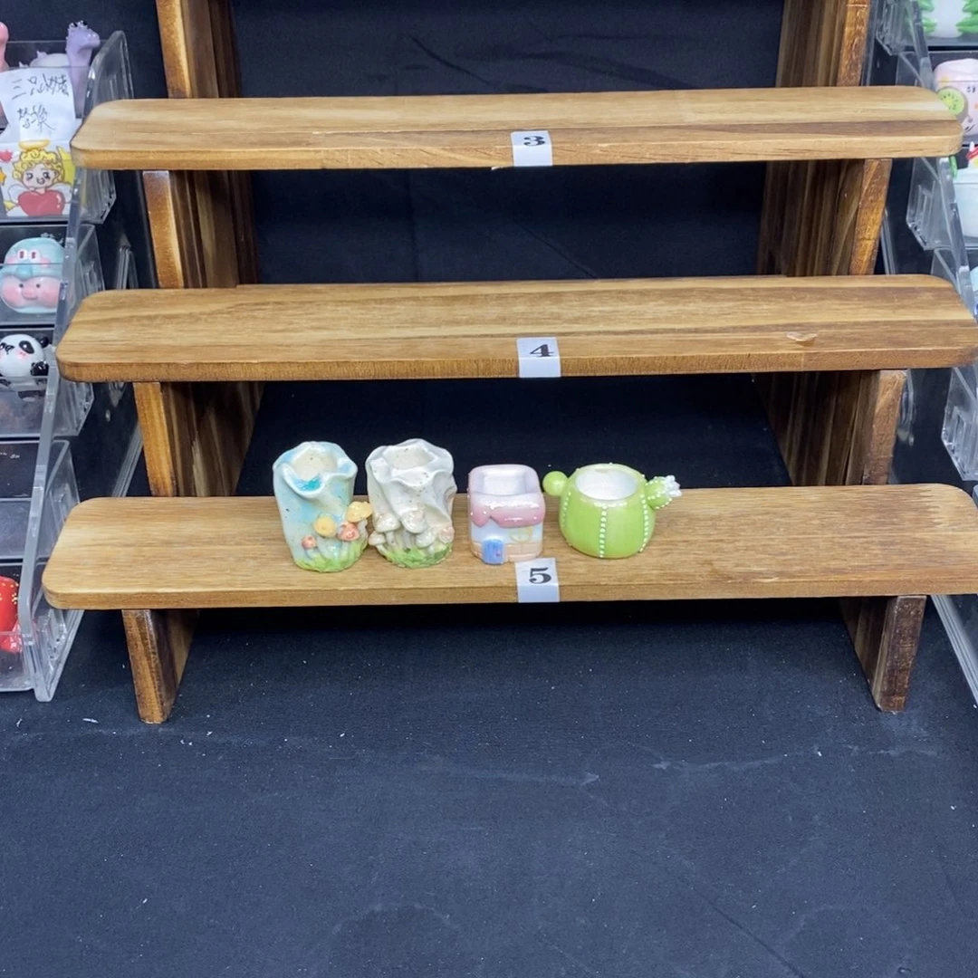 小***咪手捏我釉烧拇指花盆4只