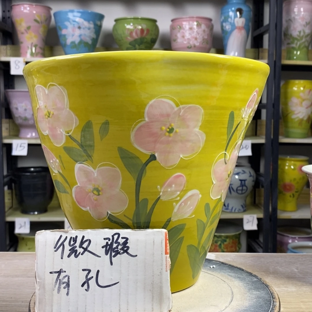 景德镇手工手绘陶瓷花盆