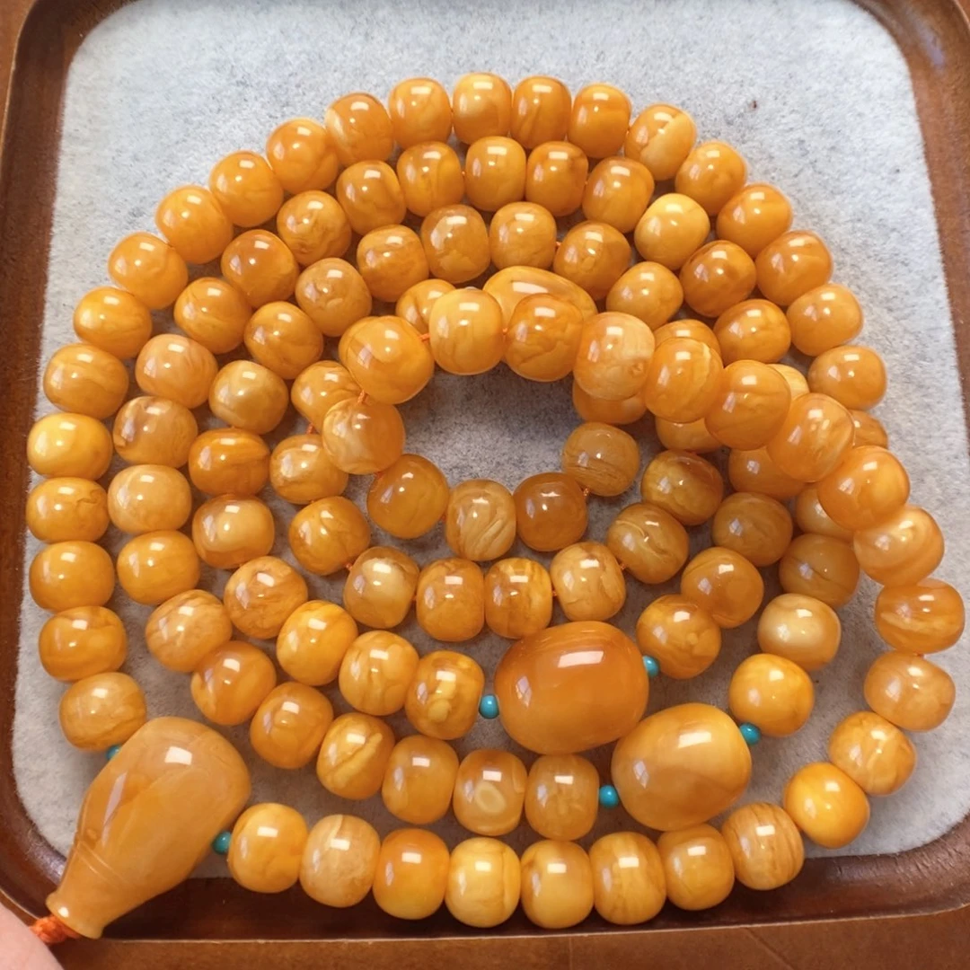 蜜蜡未镶嵌项链108