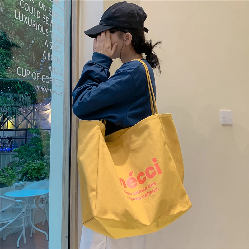 643学生帆布包包女春夏新款潮流时尚百搭休闲托特包大容量单肩包