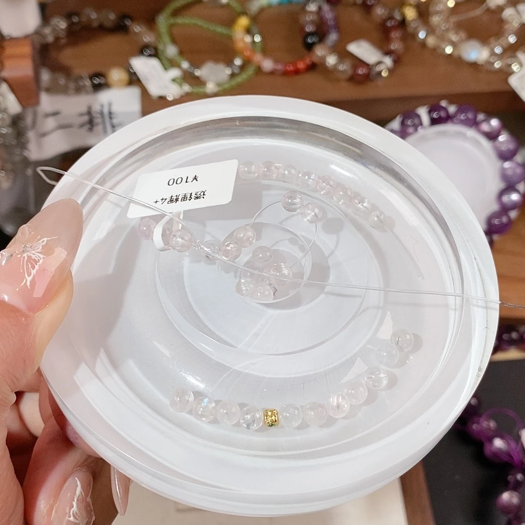 水晶手链未镶嵌风****子戒指7号多留