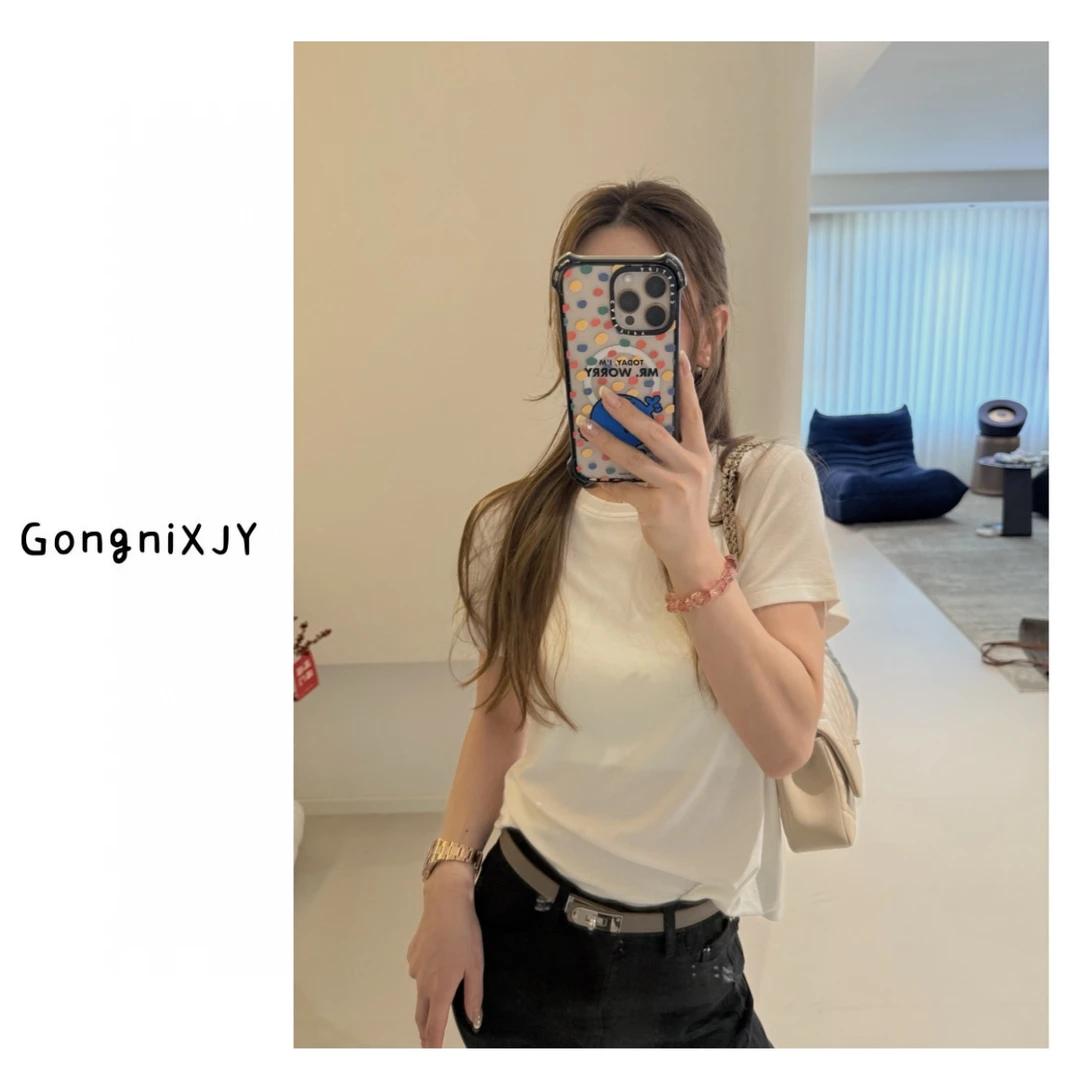 【LINA·GXY】四色净版软糯百搭圆领T恤短袖